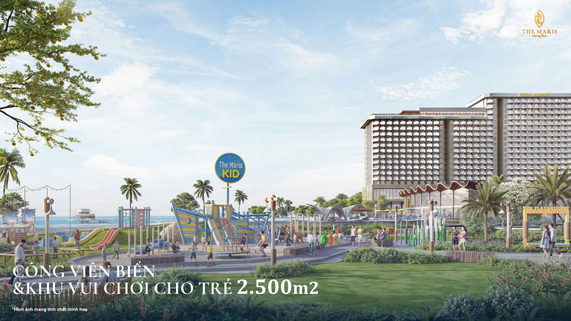 the-maris-vung-tau-khu-vui-choi-tre-em-2500m2-cong-vien-bien-xanh-mat-khong-gian-gia-dinh The Maris sở hữu khu vui chơi trẻ em 2.500m² kết hợp công viên biển xanh mát, tạo nên không gian lý tưởng cho gia đình tận hưởng những khoảnh khắc trọn vẹn bên nhau.