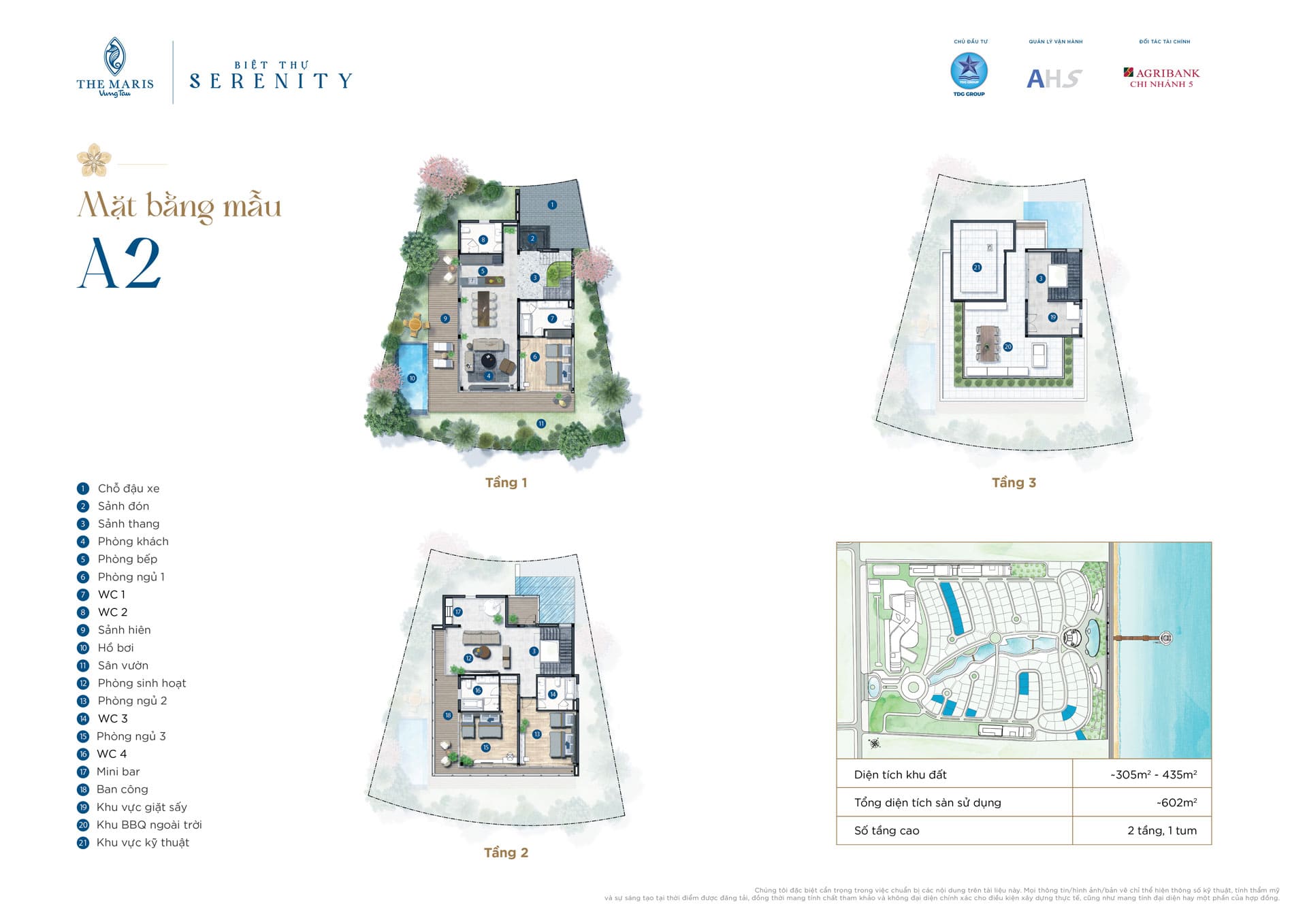 Layout-thiet-ke-biet-thu-the-maris-mau-A2-co-dien-tich-305m2-435m2 Phối cảnh thiết kế mẫu A2 Premium Villa The Maris Vũng Tàu có diện tích đất 360m2-490m2