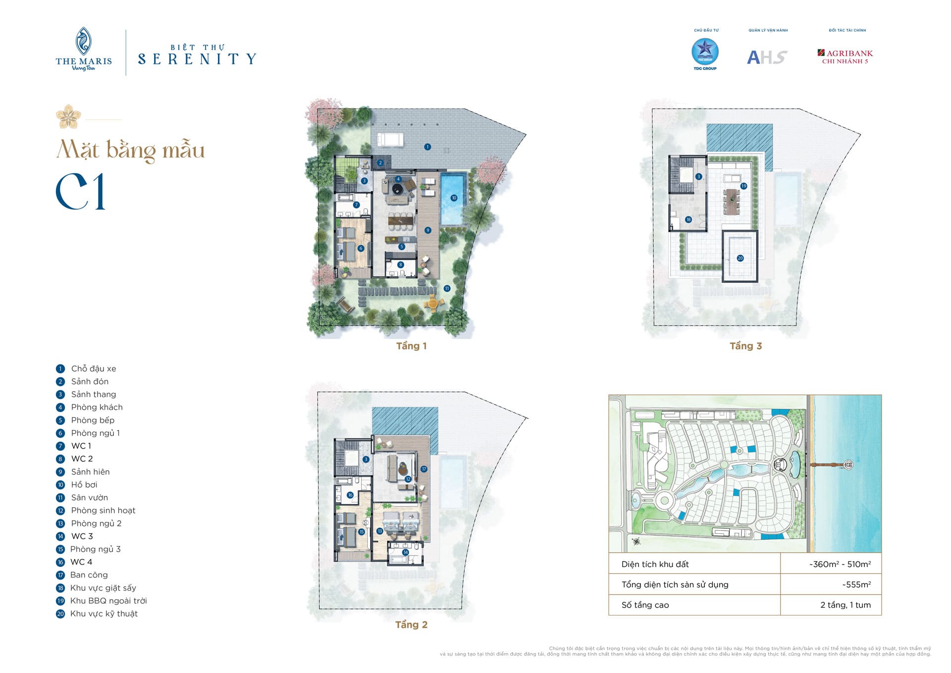 Layout-thiet-ke-biet-thu-the-maris-mau-C1-co-dien-tich-360m2-510m2 Phối cảnh thiết kế mẫu C1 Grand Villa The Maris Vũng Tàu có diện tích đất 360m2-510m2
