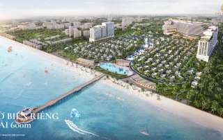 Toàn cảnh dự án The Maris Vũng Tàu quy mô 23ha nhưng mật độ xây dựng chỉ 21%, nhường chỗ cho mảng xanh và hệ thống tiện ích mặt nước khổng lồ ôm trọn bờ biển Chí Linh.
